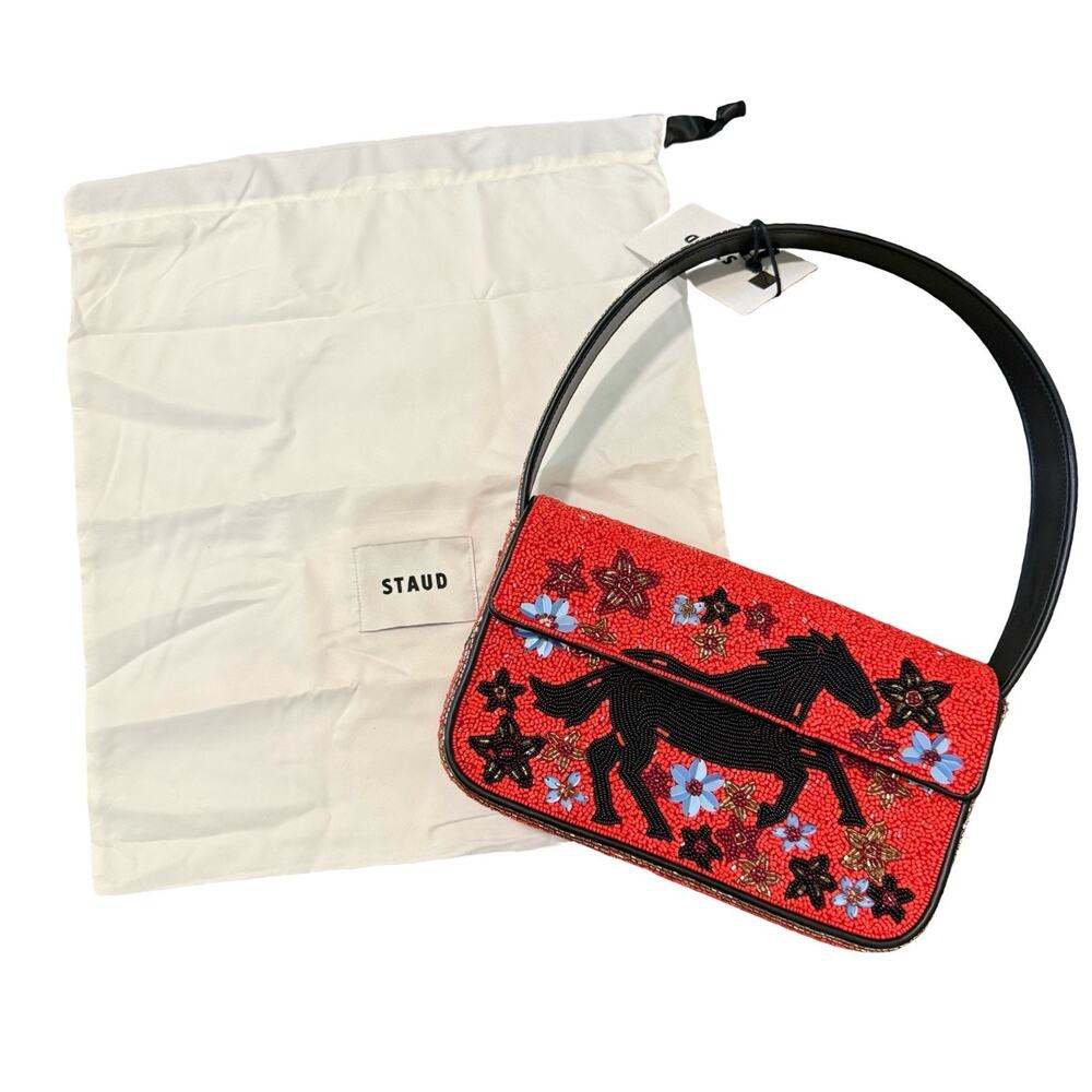 Staud Tommy Bag Purse Year of the Horse Red Black Beaded Limited Run NEW Tags - Picture 11 of 14